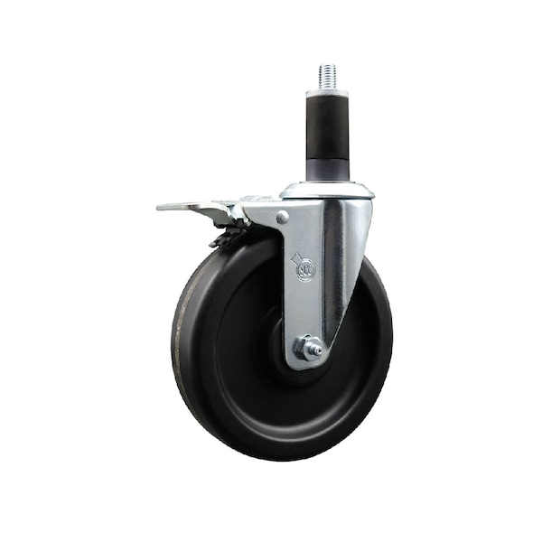 6'' Phenolic Swivel 1-1/4'' Expanding Stem Caster Total Lock Brake